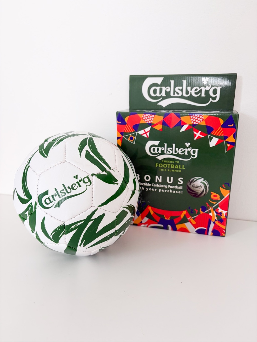 Carlsberg Collectible Football Soccer Ball – White & Green Limited Edition
